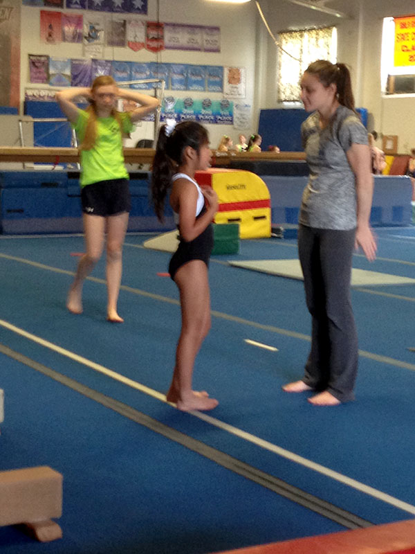 beatrice with gymnastics teacher photo