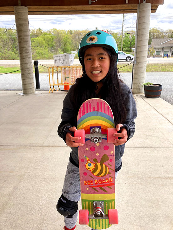 Beatrice with Skateboard