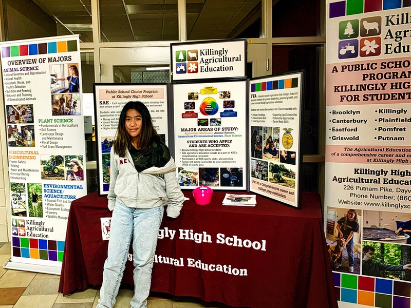 volunteering at Vo Ag open house at Killingly High School - Beatrice Foronda photo